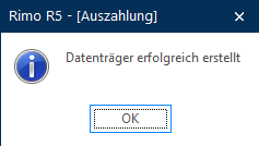 Screenshot: Systemmeldung zur erfolgreichen Erstellung des Datenträgers