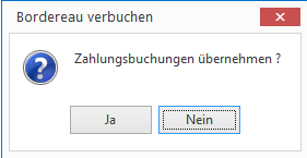 Screenshot: Systemabfrage zur Übernahme der Zahlungsbuchungen