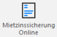 Screenshot: Menüband-Schaltfläche Mietzinssicherung Online zum Starten des Schnittstellenexports
