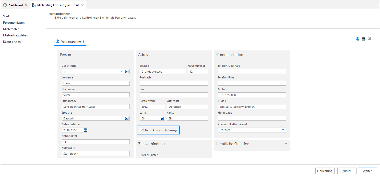 Screenshot: Personendaten – weitere Vertragspartner im Mietvertrag-Erfassungsassistenten