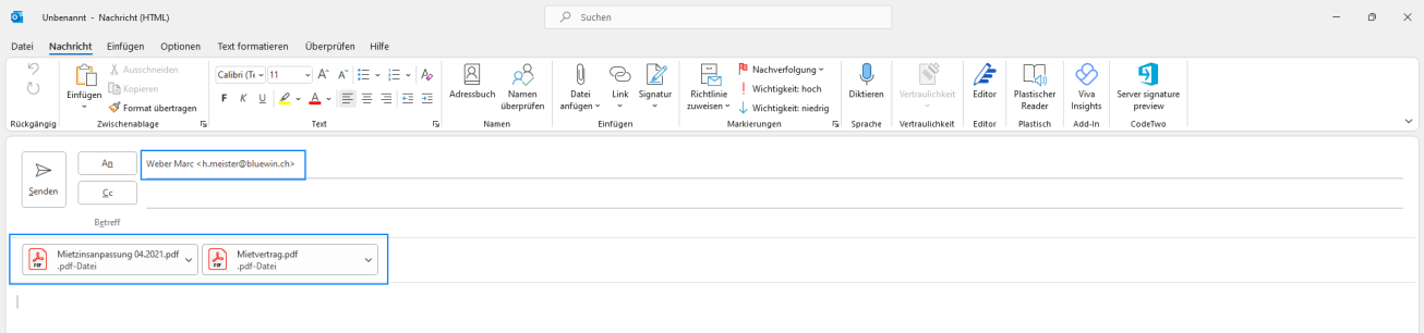 Screenshot: Menüband des E-Dossiers mit hervorgehobener Funktion «Datei(en) speichern als»