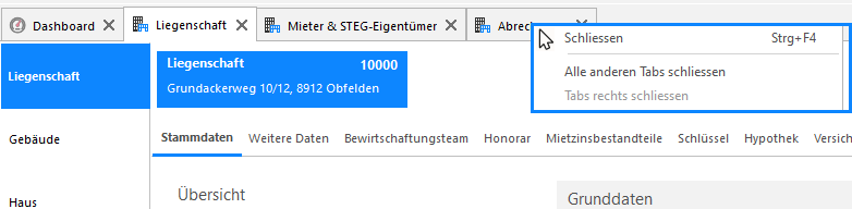 Screenshot: Nummerische Filter in einer Tabellenübersicht