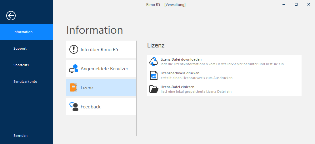Screenshot: Lizenzverwaltung und Plattform My W&W