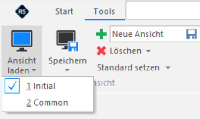 Screenshot: Pinfunktion sowie Laden und Speichern von Desktopansichten