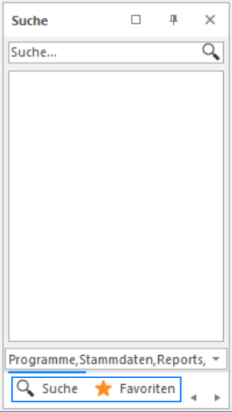 Screenshot: Menüband mit Aufwärtspfeil und Pin zum Ein- und Ausblenden