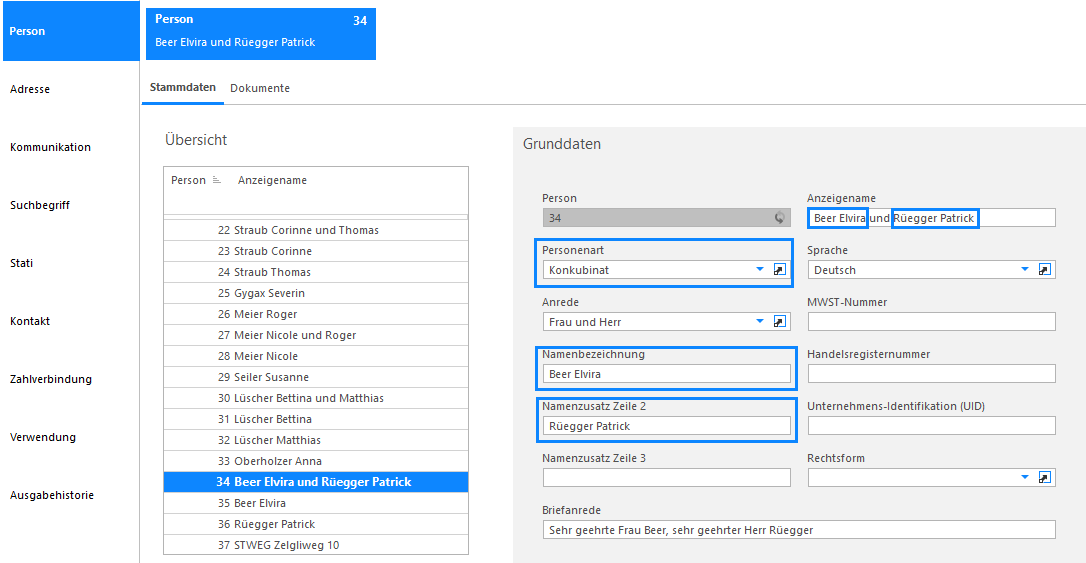 Screenshot: Dropdown-Feld Kommunikationskanal mit den Optionen Drucker und Mail