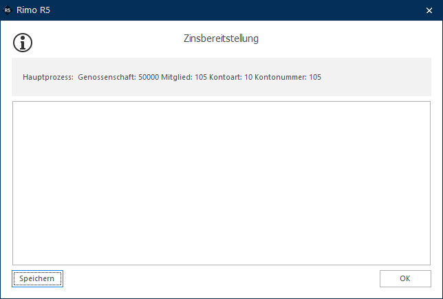 Screenshot: Meldung Zinsbereitstellung nach Zinsverbuchung