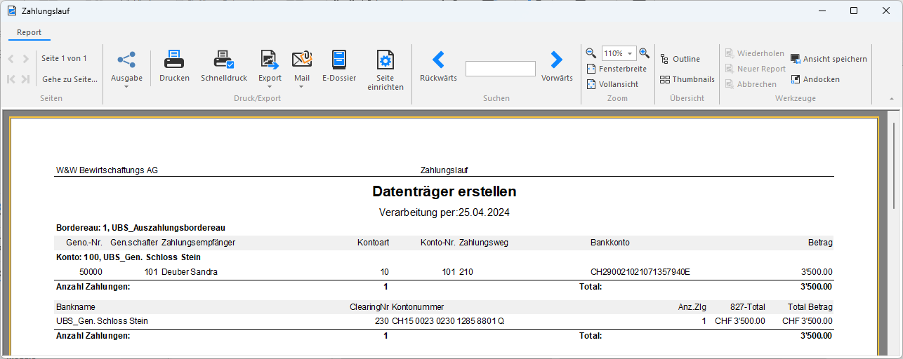 Screenshot: Journal Datenträger erstellen