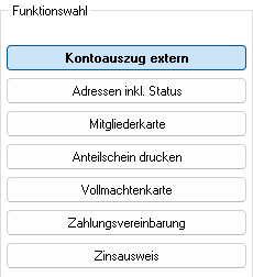 Screenshot: Verfügbare Funktionswahlen für Serienbriefe