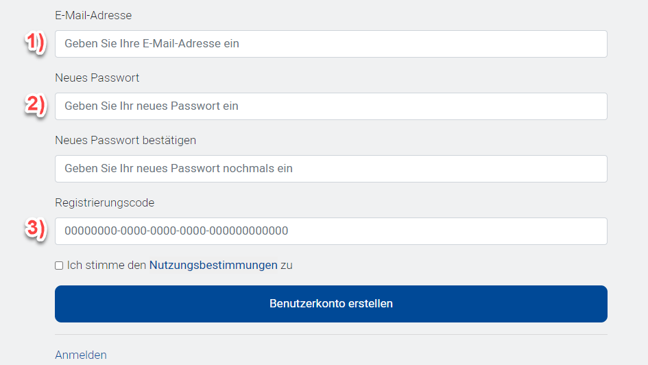 Screenshot: Einrichtung Abnahme App