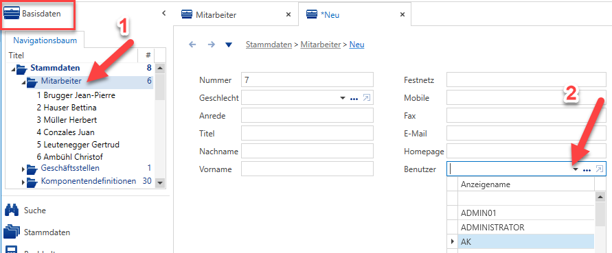 Screenshot: Einrichtung Abnahme App