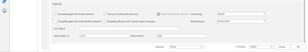 Screenshot: Budgetverteilung mit Optionen zum Abspeichern, zu Fälligkeiten und zum Verteilschlüssel