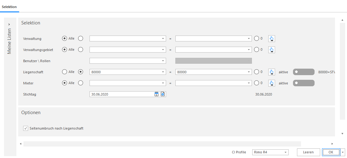 Screenshot: Debitor-Saldoliste mit zu wenig und zu viel einbezahlten Akontobeiträgen