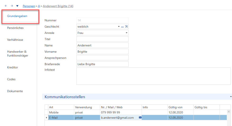 Screenshot: 1.10 Person erfassen