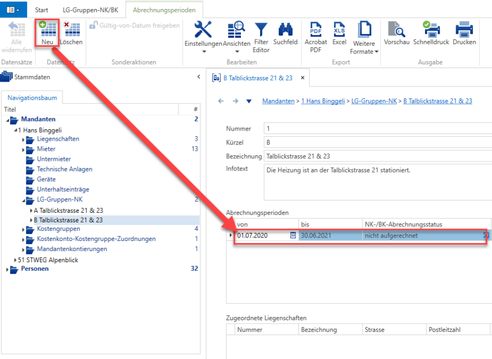 Screenshot: 1.4 LG-Gruppe-NK inkl. Abrechnungsperiode