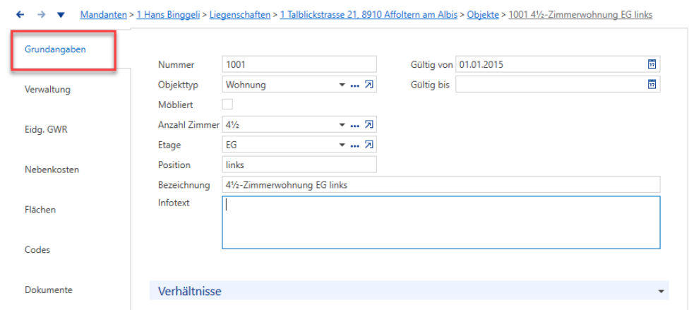 Screenshot: 1.8 Objekt eröffnen
