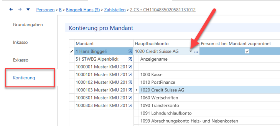 Screenshot: 2.3 Zahlstelle erfassen