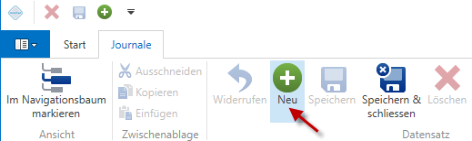 Screenshot: 4.2 Neues Buchungsjournal erfassen