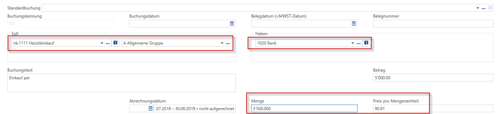 Screenshot: 4.5 Nebenkosten-Buchung erfassen