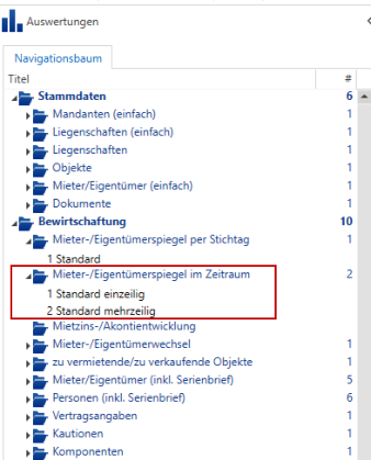 Screenshot: 5.3 Mieterspiegel Zeitraum