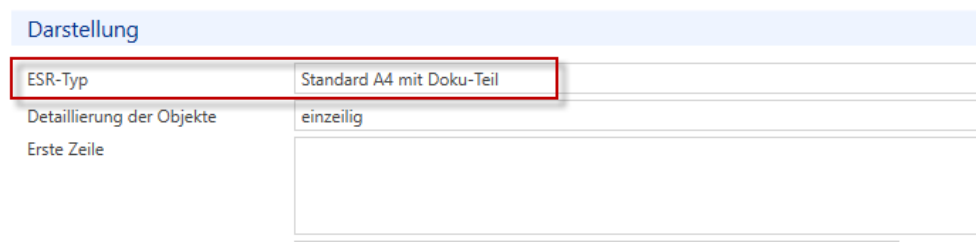 Screenshot: 6.1 ESR-Vorlage einrichten