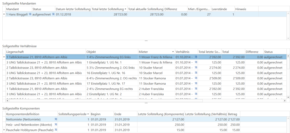 Screenshot: 7.4 Sollstellung kontrollieren