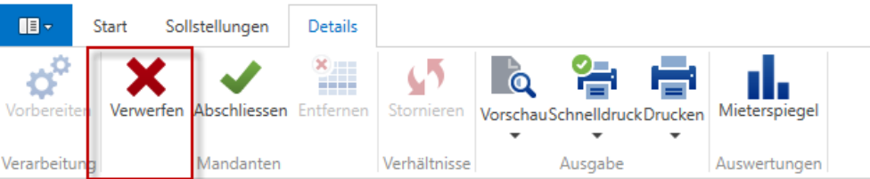 Screenshot: 7.5 Sollstellung abschliessen oder verwerfen