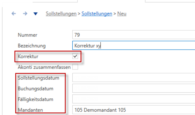 Screenshot: 7.6 Sollstellung stornieren