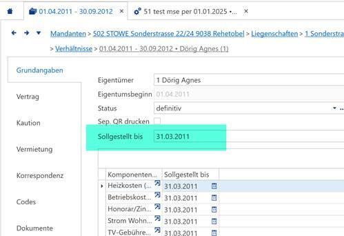 Screenshot: Korrigiertes