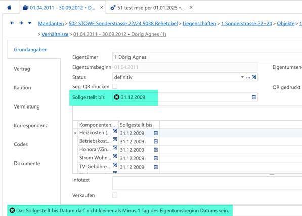 Screenshot: Fehlermeldung, da