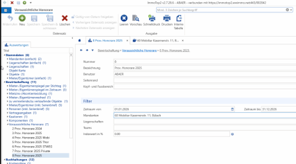 Screenshot: Auswertung 