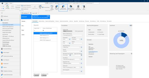 Screenshot: Liegenschaft-Stammdaten mit Icon zur Liegenschaft-Synchronisation