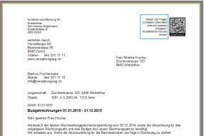 Screenshot: Detailansicht des QR-Codes im Musterbrief