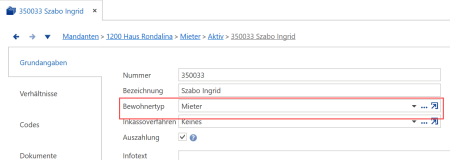 Original-Bewohnertyp „Mieter