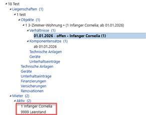 Mieterliste mit bestehender Nummerierung im 10'000er-Bereich