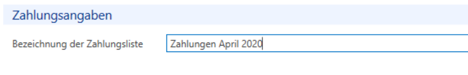 Kreditorenzahlungen/ Zahlungsangaben
