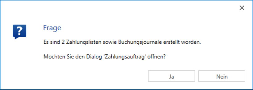 Zahlungsliste erstellen/Meldung