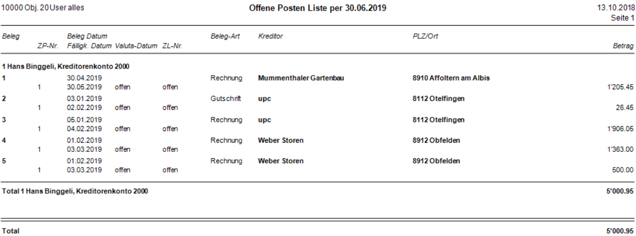 Auswertungen/Kreditoren/Offene Posten/Liste