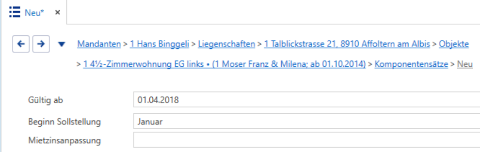 Stammdaten/Mandanten/Liegenschaften/Objekte/Komponentensätze