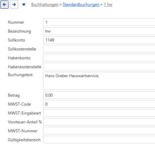 Basisdaten/Buchhaltung/Standardbuchungen