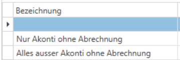Verarbeitungen/Inkasso/ESR-Druck für Mietzinse/Budgetraten/Eingabe Filter