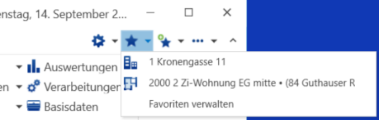 Favoriten anzeigen