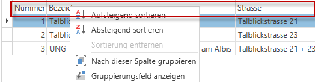 Ausschnitt von Kontextmenü in Dialogbereich