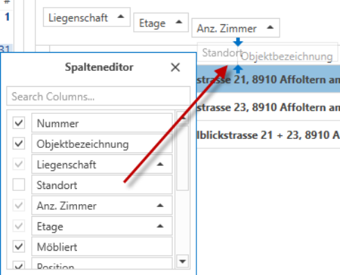 Spalteneditor