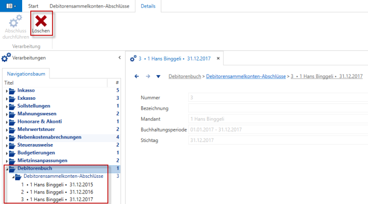 Verarbeitungen/Debitorenbuch/Debitorensammelkonten-Abschlüsse