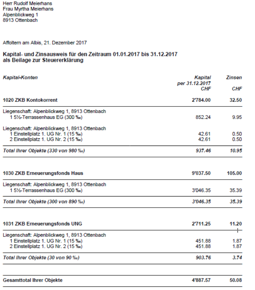 Verarbeitungen/Steuerausweise/Steuerausweise „Vermögen“/Menüband Details/Vorschau/Steuerausweis detailliert