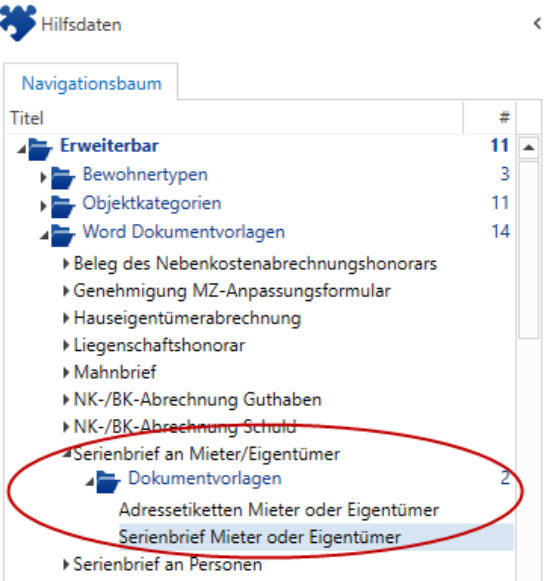 Hilfsdaten/Word Dokumentenvorlagen