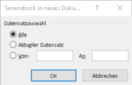 Serienbrief fertig stellen