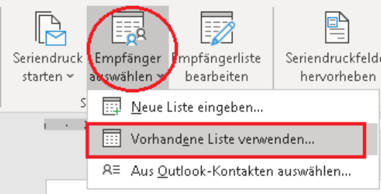 Seriendruck im Word