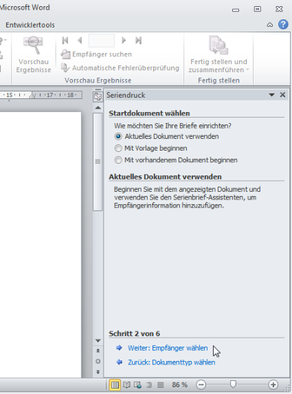 Seriendruck im Word (1)
